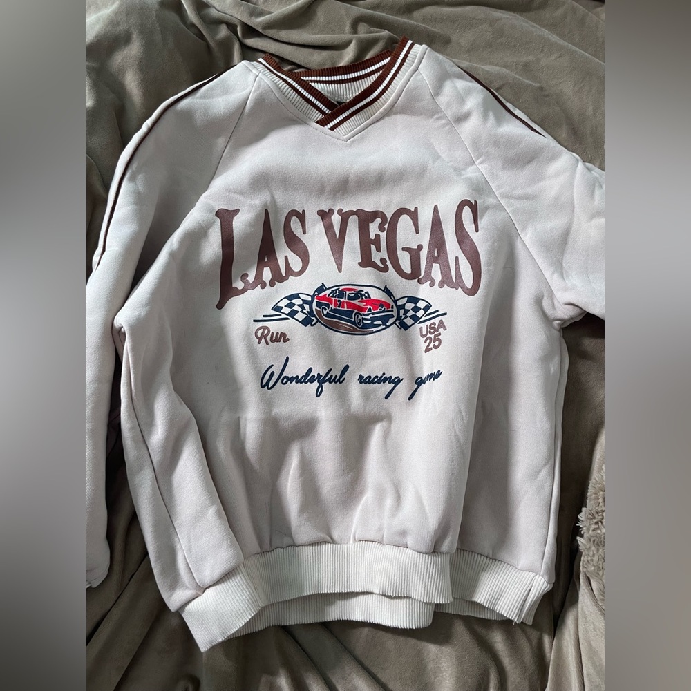 Las Vegas Graphic crew neck - Cream